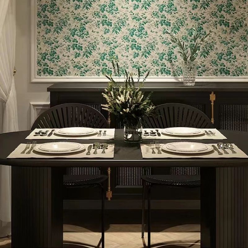 Oval Dining Room Table Modern Black Double Pedestal Dinner Table