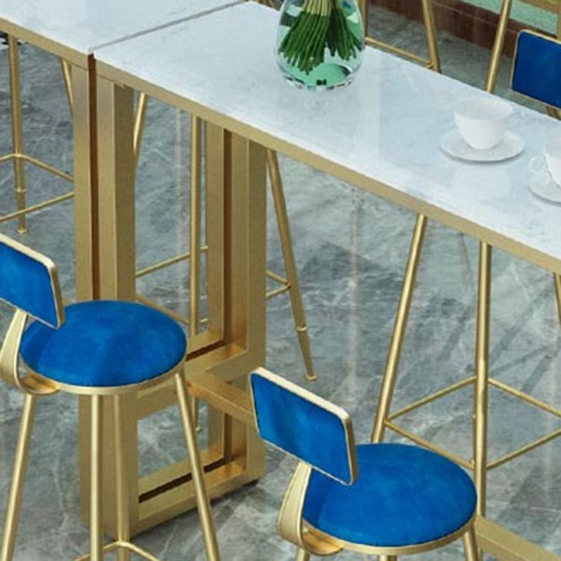 Rectangle Bar Dining Table Faux Marble Counter Height Dining Table