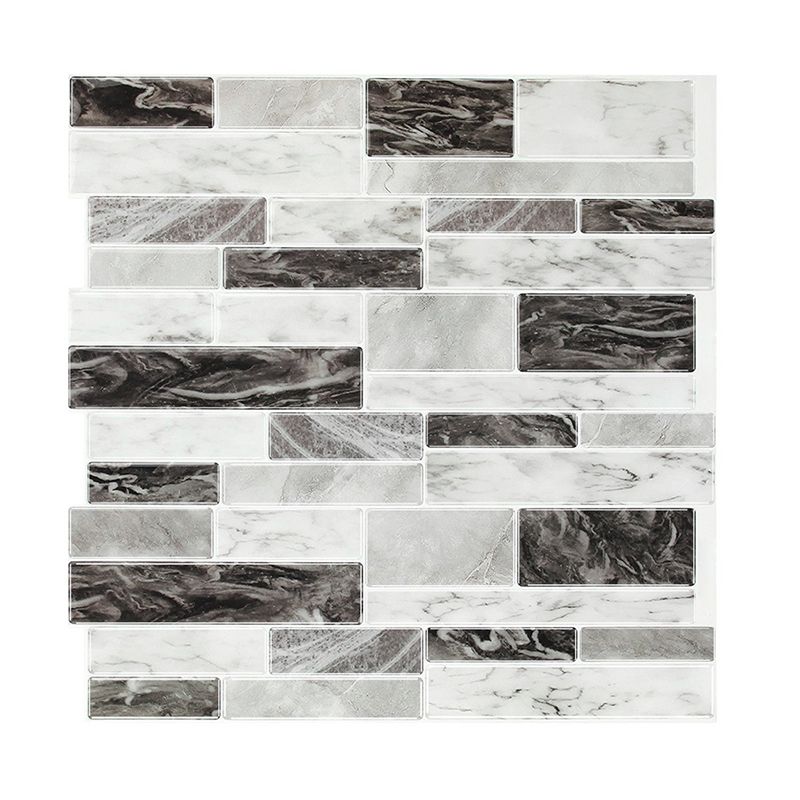 Farmhouse Faux Marble Brick Wallpapers Grey Mosaics Wall Covering, Pick Up Sticks
