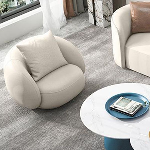 29"H Scandinavian Sectional Sofa White Leather Sleeper Sectional