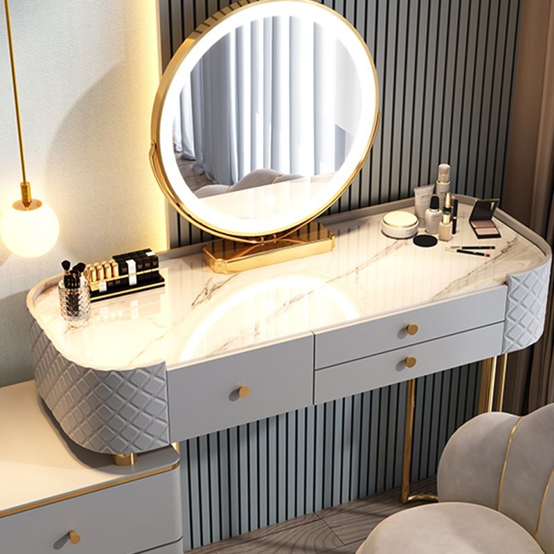 Glam Glass Makeup Vanity Desk Bedroom Vanity Dressing Table with Drawer