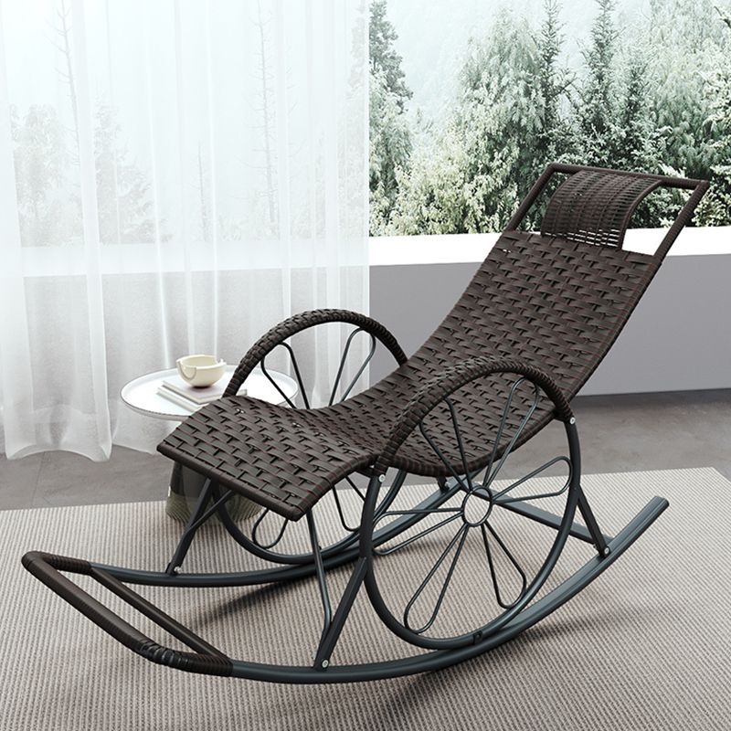 Modern Wicker Rocking Chair Reclining Rocker Chair for Living Room