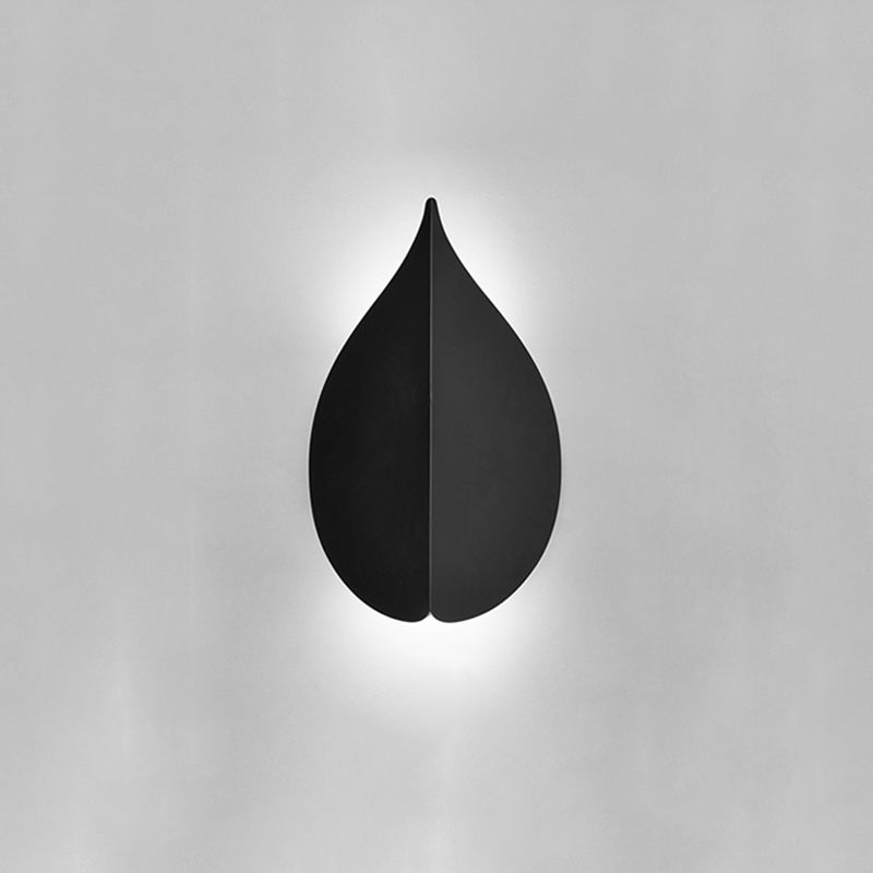 Modern Minimalist Style Leaf-shaped Flush Mount Wall Sconce Metal Wall Mount Light Fixture for Bedroom