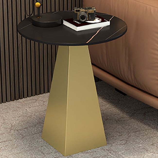 19.6"/23.6" Wide Modern Slate Round Side Table Pedestal End Table