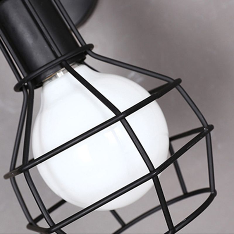 Geometric Wall Lighting Industrial Metal 1 Light Rustic Wall Sconces in Black
