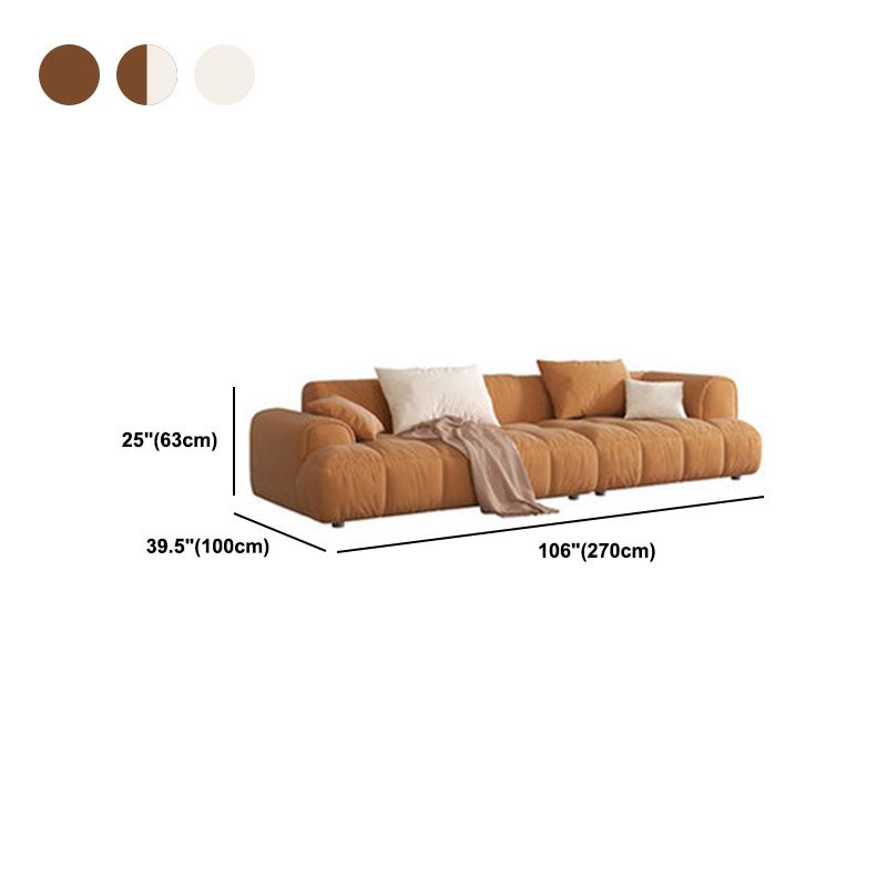 Modern Style Sofa Embedded Armrest Cushion Back Flannelette Material Sofa Bed