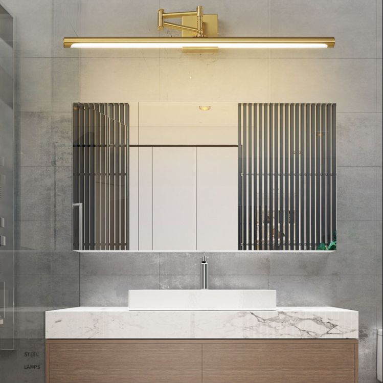 Gold lineare LED -Wandlampe im modernen kreativen Kupfer -Verstellbarleuchten mit Acrylschatten