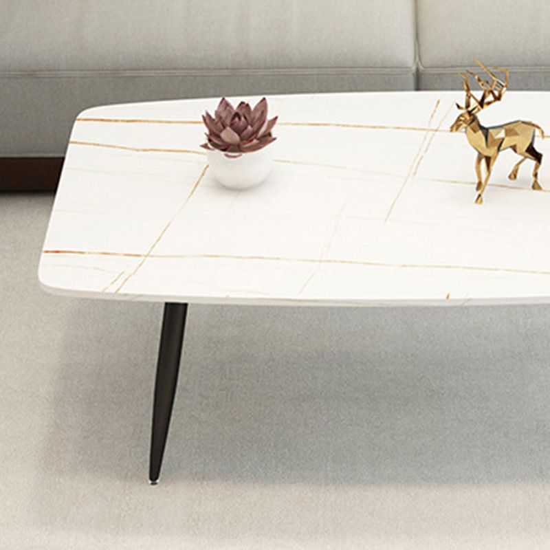 Rectangle Slate Coffee Table Glam 4 Legs Coffee Cocktail Table