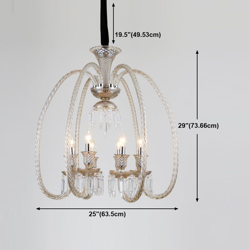 Rustic Style Chandelier Light Fixture Crystal Candlestick Hanging Chandelier