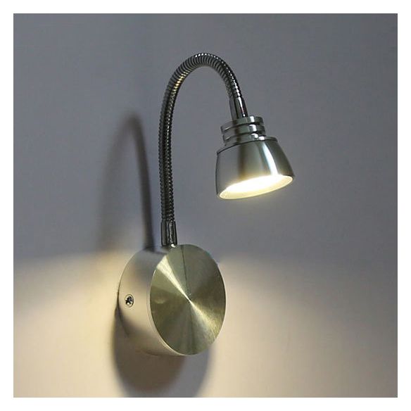 Aluminum Domed Wall Light Sconce Modern Warm/White Light LED Chrome Reading Wall Lamp with Adjustable Arm