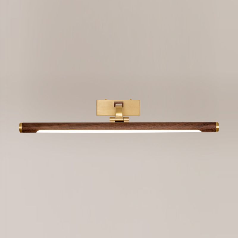 Metal Linear Shade Wall Sconce Modern Style Modern 1 Apparecchio di illuminazione da parete a specchio leggero in marrone