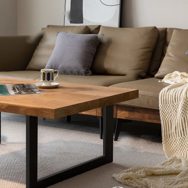 Solid Wood Coffee Table Trestle Medium Wood Coffee Cocktail Table