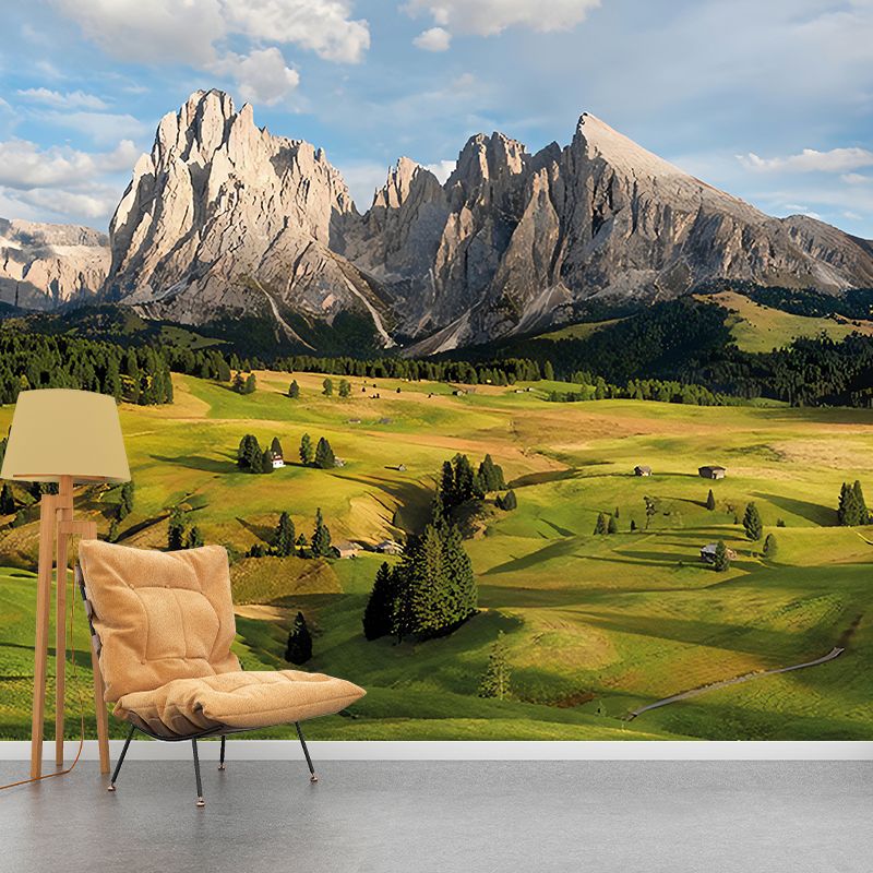 Photo Mountain and Grass Mural Extra Large Wall Art for Guest Room, Custom-Printed