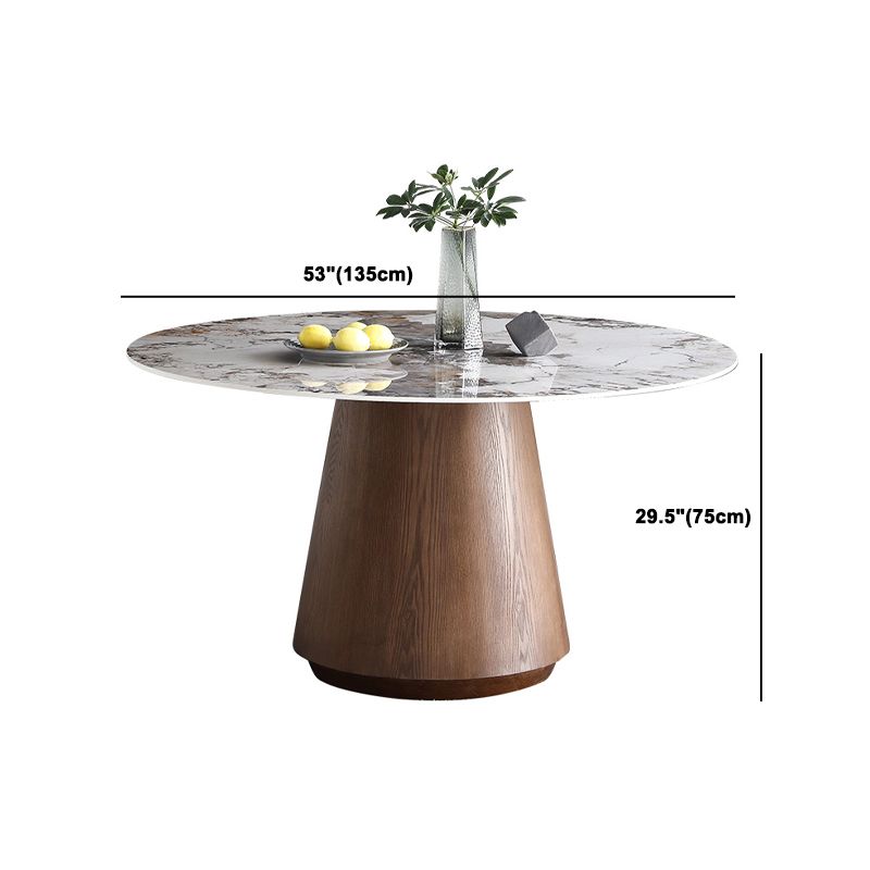 Round Dining Table Set 1/4/5/7 Pieces Solid Wood Pedestal Dining Table and Chairs