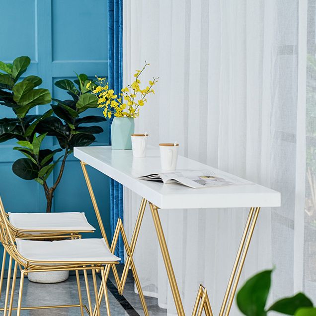 Traditional Luxury Solid Wood Table Gold and Metal Base Bar Table