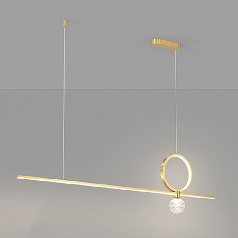 Minimalist Hanging Island Light Metal LED Hanging Lighting Fixture for Sitting Room