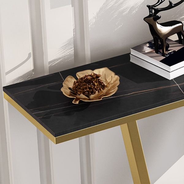 Modern 31.5" Tall Console Table Stone Abstract Base End Table for Hall