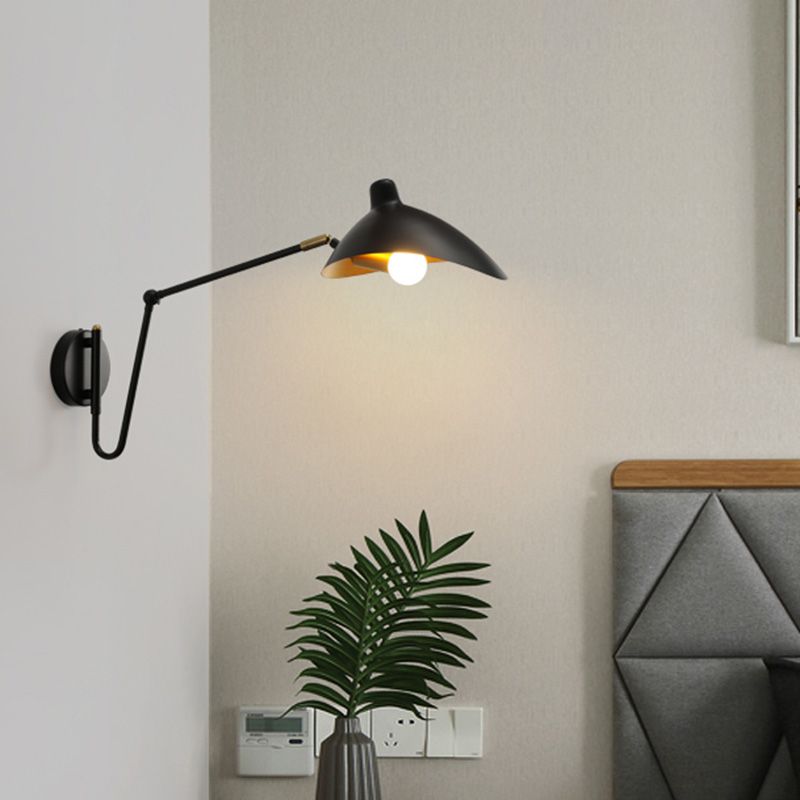 Postmoderne eendbill leeslicht metalen een enkele slaapkamer SCONCE -verlichting met verstelbare gewricht