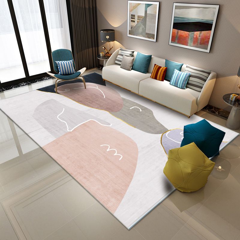 Tapis de couleur en polyester moderne en or