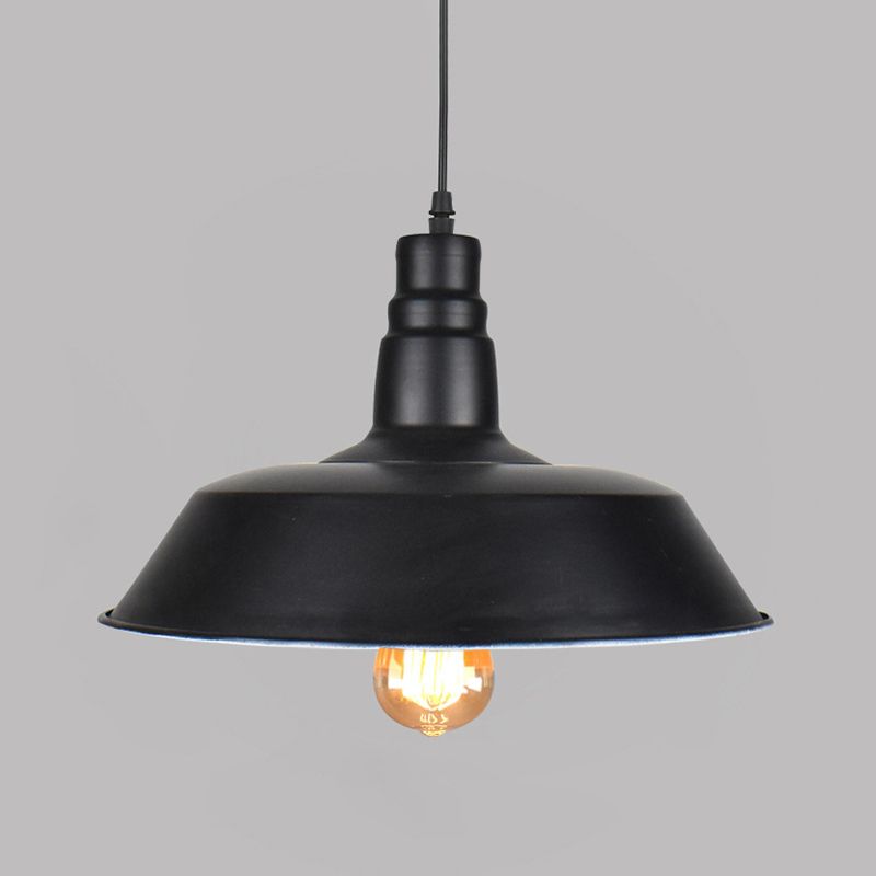 Modern Industrial Barn Shade Hanging Light, Metal 1-Light Pendant Lighting