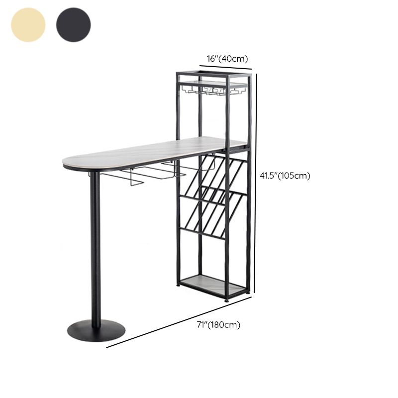 Sintered Stone Bistro Bar Table Modern Wine Rack Bar Table for Living Room