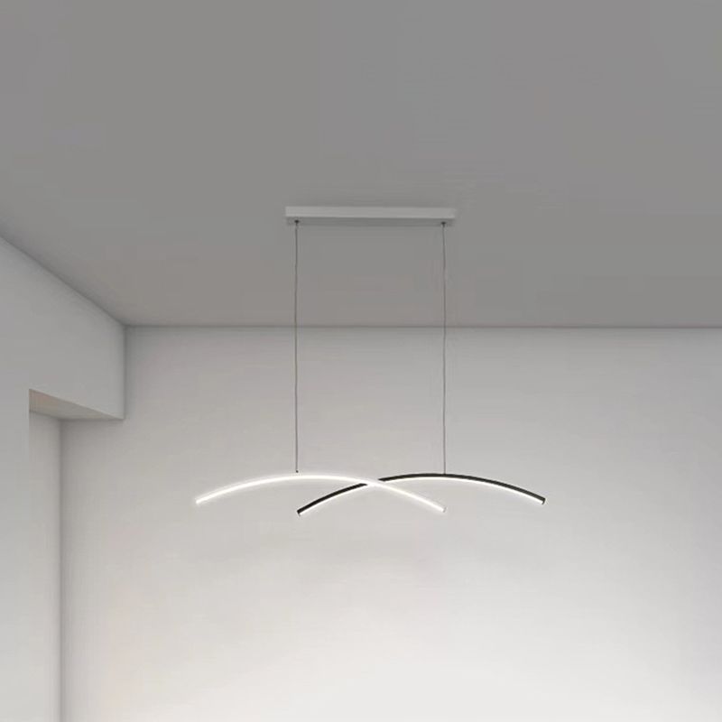Accesorio de iluminación colgante de sala de estar sombreada LED Simplicidad colgante en blanco negro