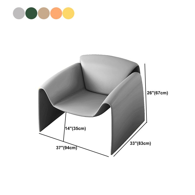 32.68" Wide Contemporary Style Single Sofa Chair Leather Arm Chair