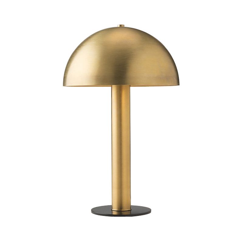 Gold Finish Mushroom Night Table Light Post-Modern Iron Desk Lamp with Plug In Cord