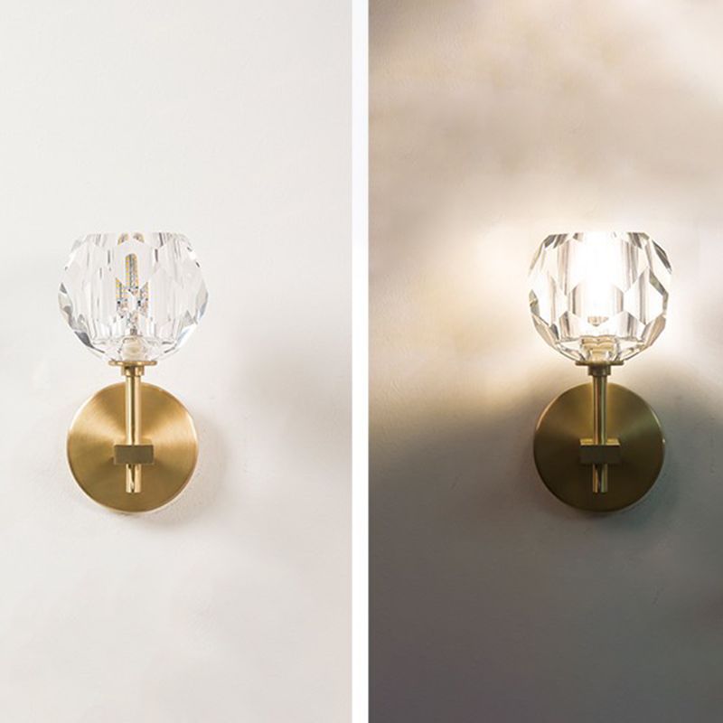 1 Licht geometrische Wandlampenleuchten moderne Metallwandmontageleuchte mit Metall-Wand