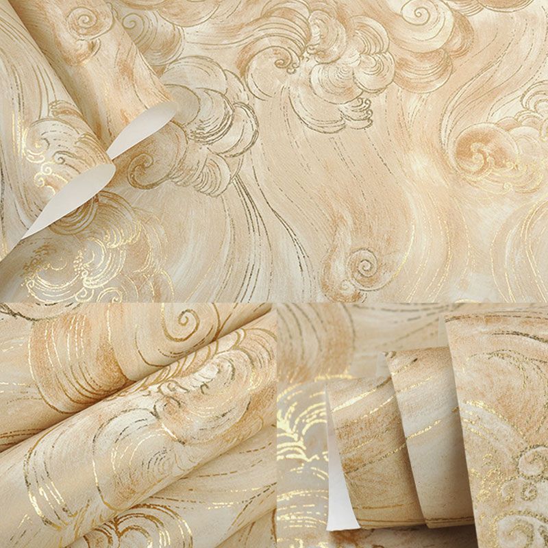 Abstract Cloud Wallpaper Roll for Guest Room Decor, 57.1 sq ft. Wall Covering in Light Color