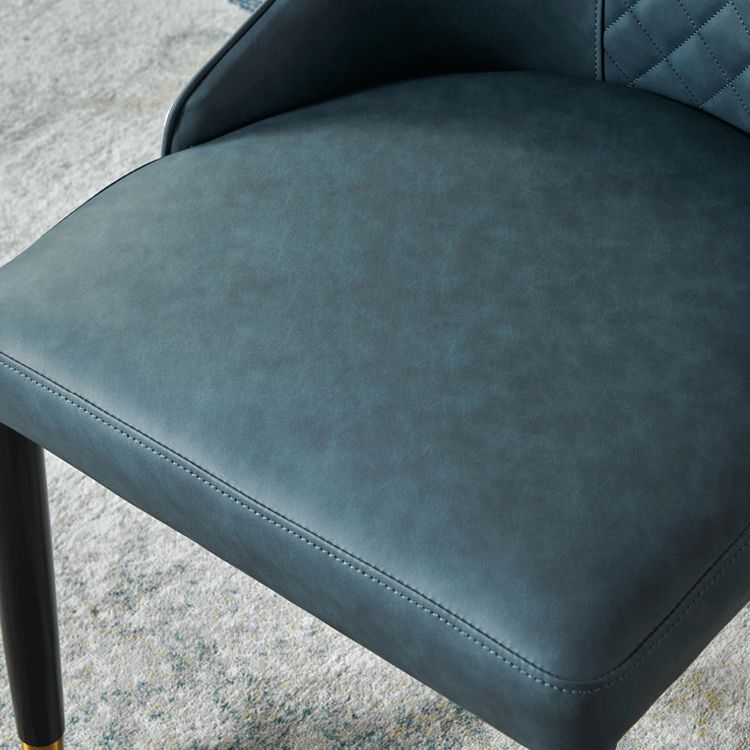 Nordic Glam Style Chairs Kitchen Arm Side Chair with Wooden Legs