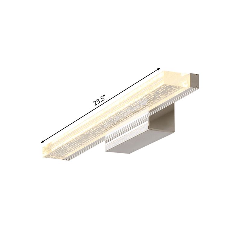Linear Bathroom Vanity Lamp Stainless Steel 1-Light Modern LED Wall Sconce with Acrylic Shade in Warm/White Light, 8"/16"/23.5" Wide