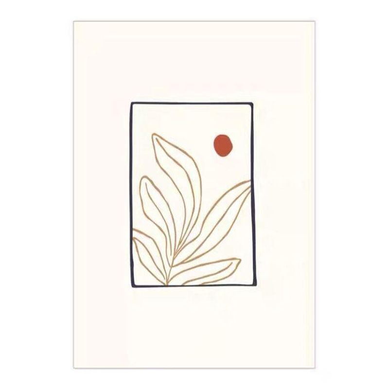 Beige Simple Rug Polyester Plant Rug Non-Slip Backing Rug for Drawing Room