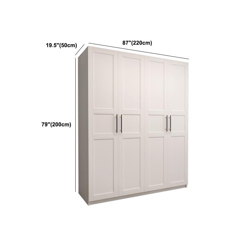 White Wardrobe Cabinet Engineered Wood Wardrobe Armoire for Home