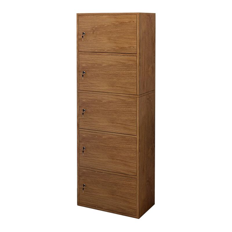 Contemporary Vertical Standard Bookcase Manufactured Wood Bookcase with Doors