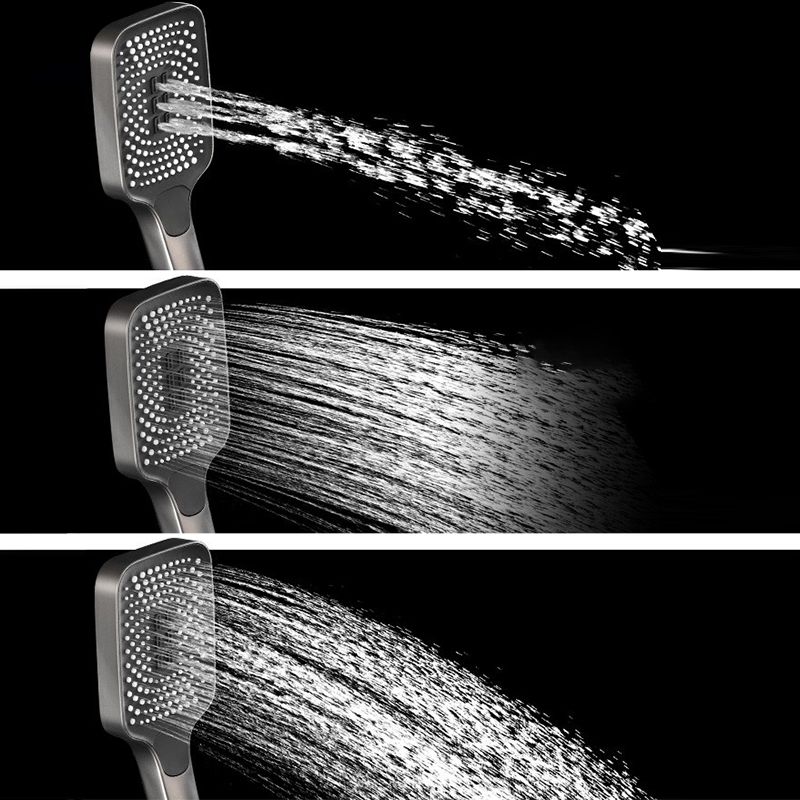 Modern Adjustable Water Flow Square Shower Faucet Shower Hose Shower System on Wall