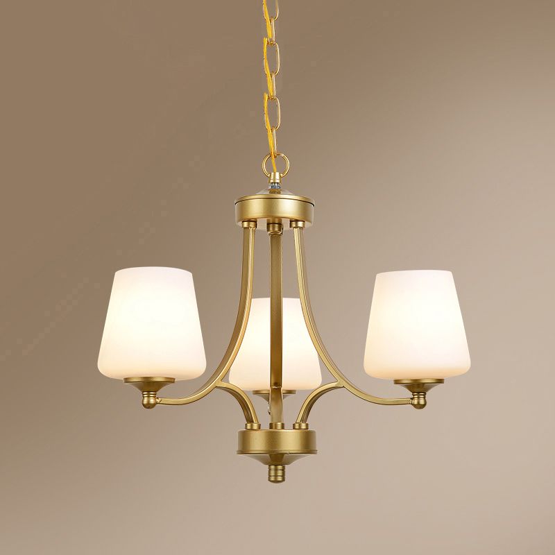Kegel schaduw melkglas kroonluchter lamp traditionele eetkamer plafond hang licht