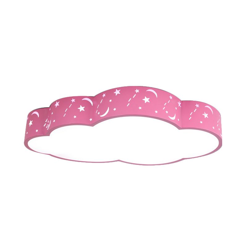 Hollow Cloud Kid Bedroom Ceiling Lamp Metal Acrylic Cartoon LED Ceiling Mount Light