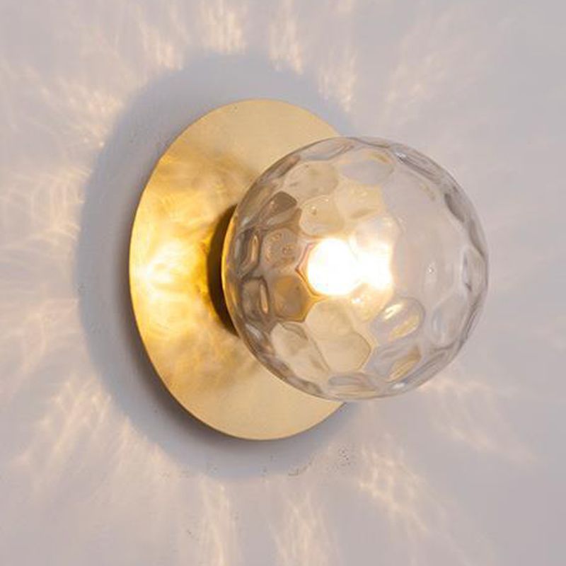 Global Wall Mount Light Fixture Simple Glass 1 Light Wall Mount Lamp