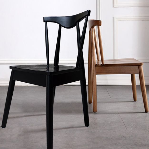 Silla auxiliar de comedor de estilo escandinavo de madera, silla auxiliar de comedor casera sin brazos