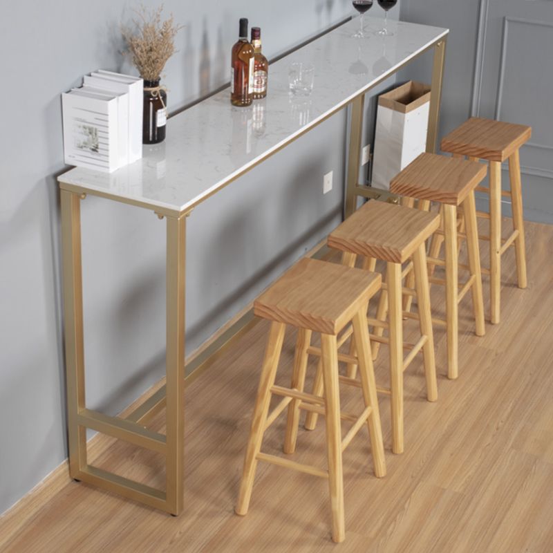 Glam Style Rectangle Bar Table 1/2/5 Pieces Faux Marble Counter Table for Indoor