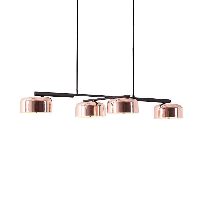 Drum Metal Island Lighting Fixture Luz de colgante de isla negra de estilo moderno para comedor