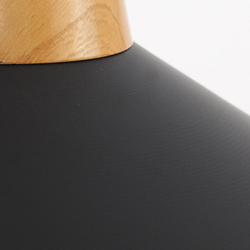 Modern Nordic Macaron Hanging Lamp Wooden Tapered Pendant Light with Aluminium Shade