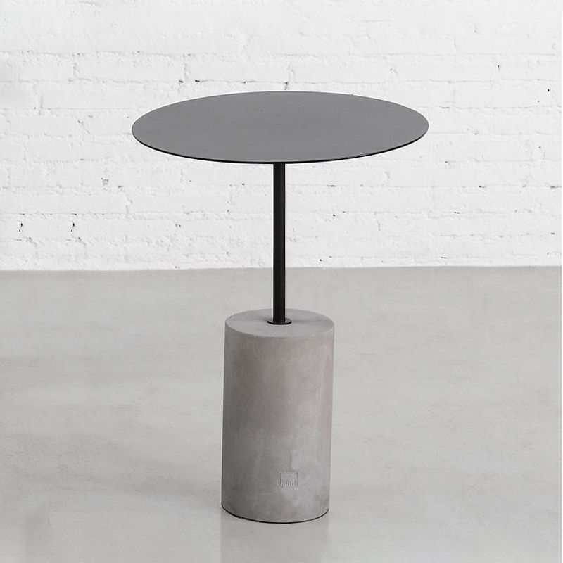 Mid-Century Modern Pedestal Metal Coffee Table Round Top Shape Cocktail Table