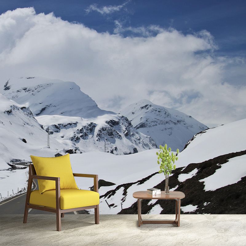 Large Mountain Mural Wallpaper Modern Style Mildew Resistant for Accent Wall