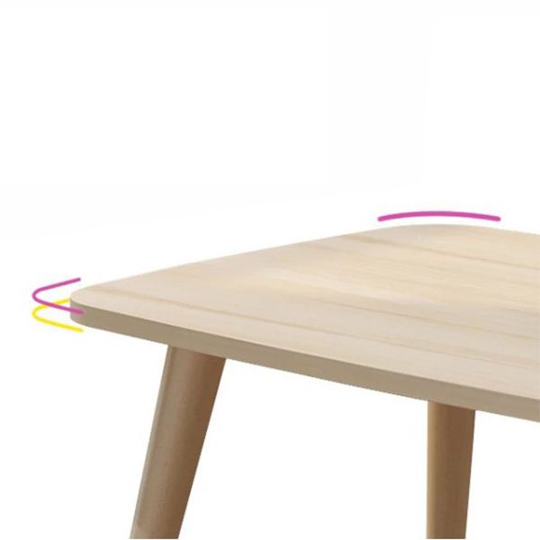 Modern Rectangle Wooden Coffee Table 16.5" H 4 Legs Cocktail Table