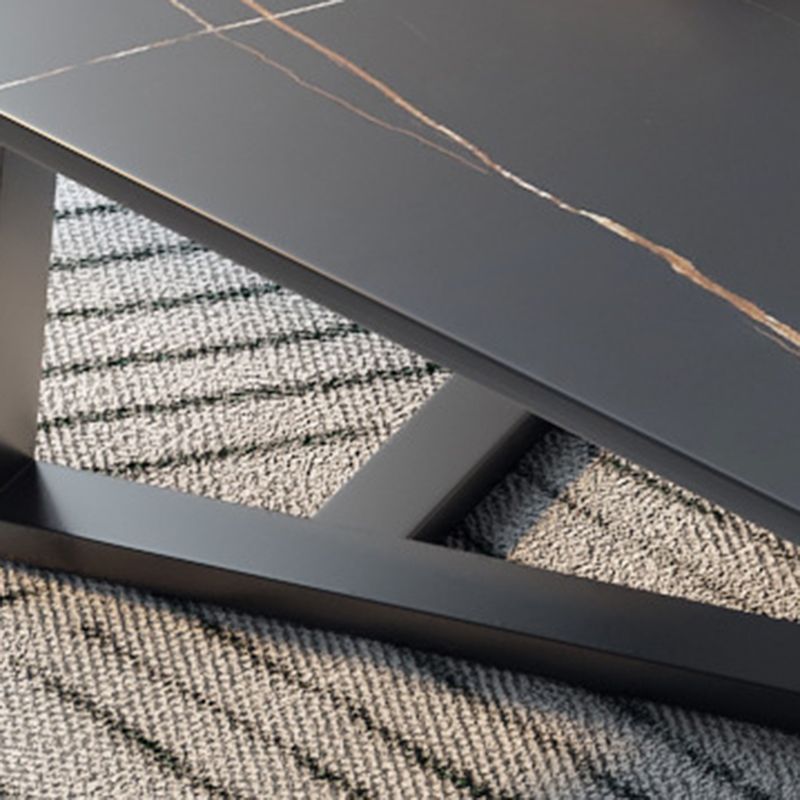 Slate Coffee Table Rectangular Open Shelf Minimalist Coffee Table