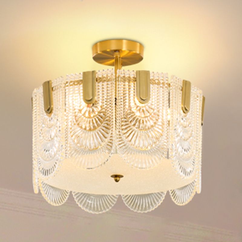 Modern Ceiling Lamp Household Simple Glass Flush Mount Light Fixture for Bedroom