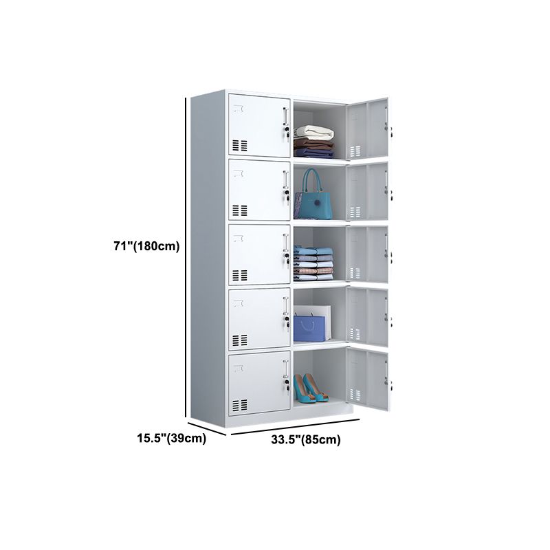 Modern Style Wardrobe White Colour Metal Wardrobe Closet With Doors