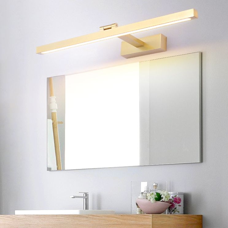 Mirror de miroir linéaire en métal Lights Murnor Mothing 1 Head Wall Mount Fixture en or